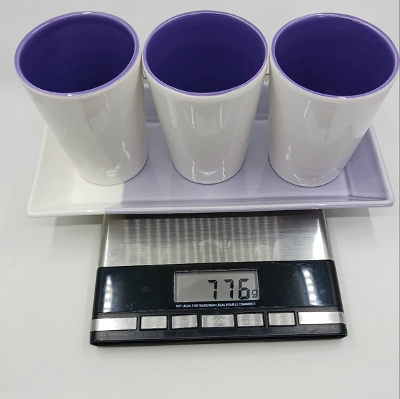 Violet and Off White Royal Doulton 9" Porcelain Tray with Trio of Pots - Picture 10 of 10